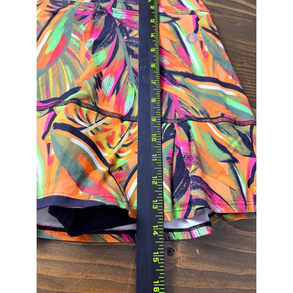 Dona Jo JoJo Skort Womens Size 1 S Orange Tropical Palm Tennis Golf Skirt - Picture 8 of 10